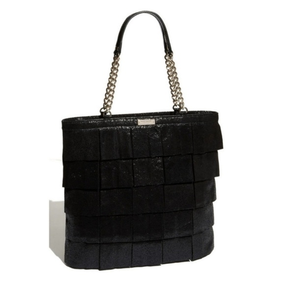 Kate Spade New York Metallic Priti Plisse Shoulder Bag MSRP $445 Black/Gold - Picture 3 of 16